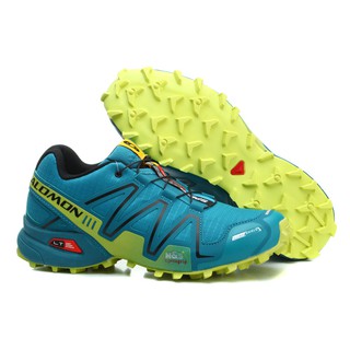 Men Salomon Speed Cross 3 Running Shoes Blue & Yellow