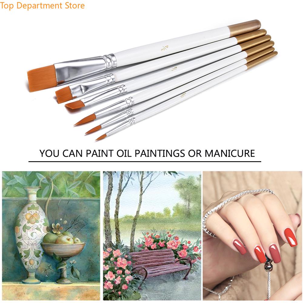 6Pcs Art Painting Brushes Set Acrylic Oil Watercolor Artist