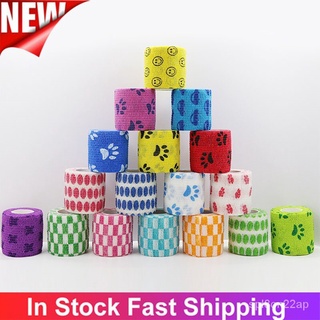 Printed Self Adhesive Elastic Bandage Colorful Sports Wrap Tape Finger Joint Knee First Aid Kit Tape