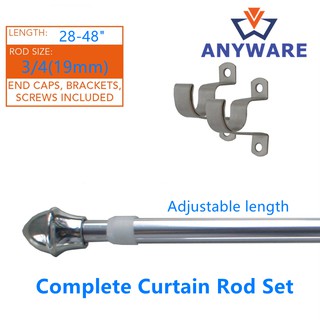 Curtain Rod (GOLD/SILVER) 3/4x48 Adjustable (1pc)