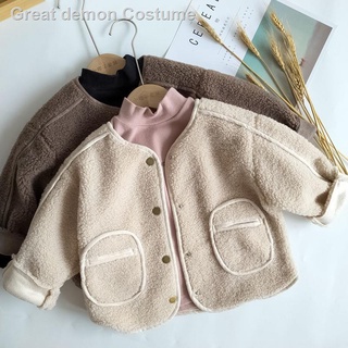 Hot sale☞✌2021 autumn and winter Korean children s clothing children Korean lamb plush jacket boys and girls Mori suede plush sweater