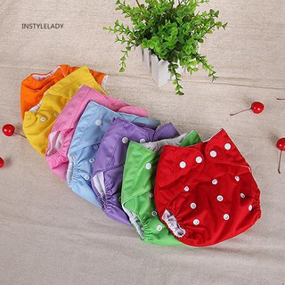✌Iy 1Pc Reusable Baby Nappy Dotted Cloth Washable Diapers Covers Adjustable
