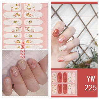 YW212-227 3D Finger Nail Sticker DIY Nail Art Self-adhesive False Nail Sticker Waterproof Manicure (2)