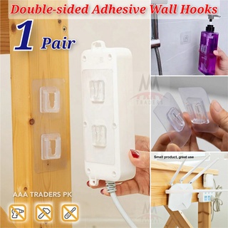 1 Pair Double sided adhesive wall hook , Wall Hooks , Double Wall Hooks , Suction Hook , stick hook