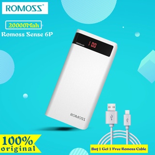 Buy 1 100% Original Romoss Powerbank Sense6p Sense 6p 20000mAh Power Bank Get 1 Free Original Romoss