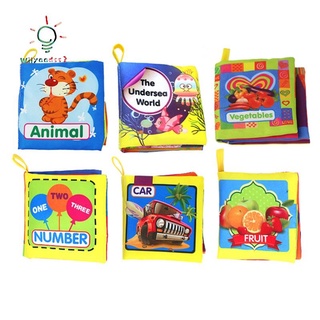 6Pcs Cognition Newborn Infant Soft Fabric Cloth Books Rustle Sound Baby Early Learning Education Toy