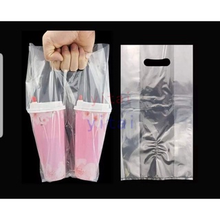 ✣✔Take out PLASTIC BAGS for MILKTEA CUPS 100pcs/bundle