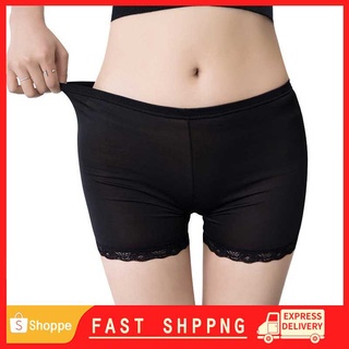 ▤Ready Stock Women Soft Elastic Ice Silk Safety Under Short Pants Legging Safety Shorts Hot Womenela