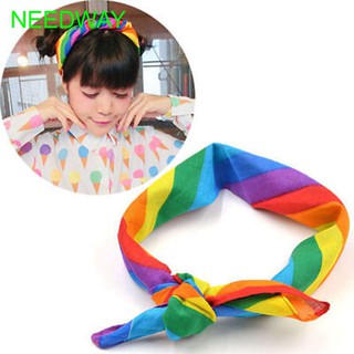 Sports Headscarf Rainbow Coloured Yoga Bandanas Square Scarf Headband
