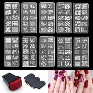 ♥BDF♥Nail Art Polish Manicure Image Stamping Template Plate Scraper Kits DIY Nail Tools