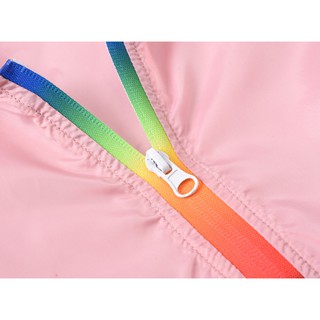 Toddler Kids Summer Sunscreen Jackets Rainbow Hooded Outerwear Zipper Coats (4)