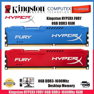 COD New Kingston HyperX FURY 8GB DDR3 1600Mhz 240-Pin DIMM RAM PC3 Desktop Memory