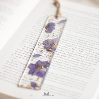 ☏✢Handmade Personalized Spotify Name Resin Minimalist Bookmark with Real Pressed Flowers