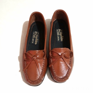 Loafer Shoes for Women/Topsiders/Boat Shoes/Driving Shoes/Flat Tan Brown Shoes/Korean Inspired/Genui
