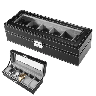 PIXNOR Watch Organizer Holder Watch Display Case Jewelry Cosmetics Storage Box