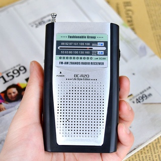 radioHandheld Telescopic Pocket Antenna Radio AM/FM Mini Radio Portable Radio World Receiver Built-I