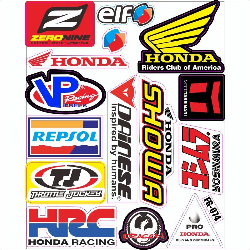 1 Set Reflective MotoGP HRC Racing Funy Helmet Motorcycle Stickers Car Styling Decals For Honda (1)