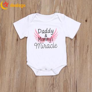 Newborn Kids Baby Girls Boys Clothes Father's Day Letter Print Romper Bodysuit