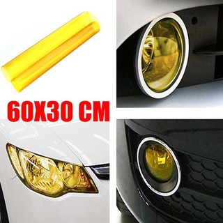 ✿Jacansi✿1pc 60x30CM Yellow Car Headlight Taillight Tint Vinyl Smoke Film Sheet Sticker