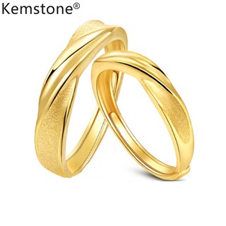 Kemstone Fashion Couple Gold Plated Adjustable Rings Valentine's Day Gift for Couple