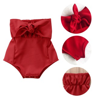 PUS-Summer Toddler Baby Girl Clothes Off Shoulder Bowknot