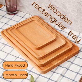 Multi-sizes Wooden Tea Breakfast Serving Trays / Craft Plain Wood Platter (7)
