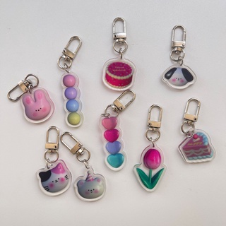 Keychain Accessories Acrylic Pendant AirPods / Journal /Album Decoration Cute Cartoon Tulip Pendant