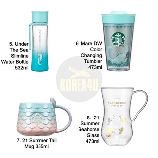 [Starbucks Korea] 2021 Summer First MD1 Cold Cup Glass Mug Water Bottle Tumbler Pouch (4)
