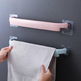 No Punching Paste Bathroom Towel Rack Single Pole Rag Hanger Shelf Nonporous (6)