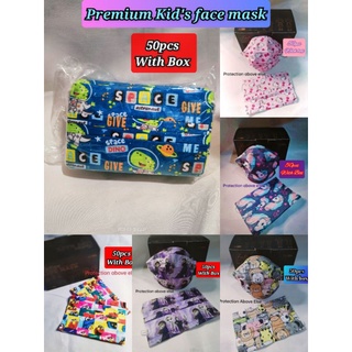 KIDS 3PLY DISPOSABLE FACE MASK, PRINTED, CARTOON (50pcs),(10pcs) (5pcs) Cartoons, Printed face mask