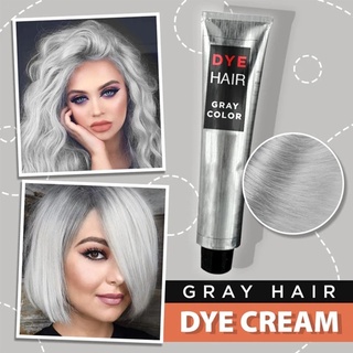 【TULLIP】New Smoky Gray Punk Style Light Grey Silver Grandma Gray Hair Dye Color Unisex Color Hair Wax Dye Cream Fashion Hair Color
