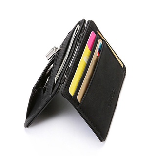Ultra Thin 2020 New Men Male PU Leather Mini Small Magic Wallets Zipper Coin Purse Pouch Plastic Credit Bank Card Case Holder (2)