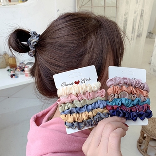 Korean Hair Tie Color Fabric Simple Large Intestine Ring for Women and Young Girls
