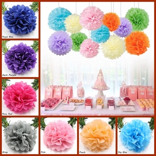 5Size Paper Flower Pompoms For Baby Shower Birthday Wedding Anniversary Decorations DIY Wedding Festival Decor Tissue Pompom Balls Home