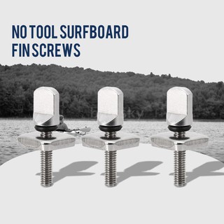 SKY-2PCS / 3PCS Tool-free Stainless Steel Longboard Fin Screws and Plate No Tool Surfboard Screws
