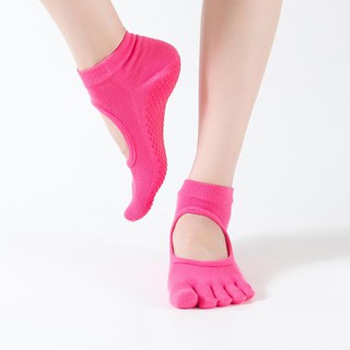Women Yoga Socks Backless Five Fingers Socks Gym Fitness Sport Pilates Dance Ballet Non Slip 5 Toe Cotton Socks Footwear Woman