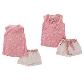 1-6Y Summer Baby Girls Suits Cotton Floral Tops +Pant Clothing Set (1)