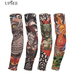UPSEE 2Pcs Fake Cool Temporary Tattoo Sleeves Arm Stockings