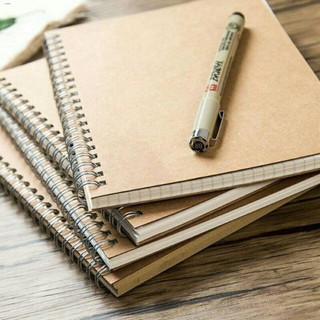 Notebooks & Papers✣Kraft Cover Notebook minimalist style Dotted Grid Lined
