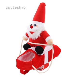Pet Cat Dog Puppy Santa Claus Coat Costume Christmas Outfit Clothes Xmas Cosplay