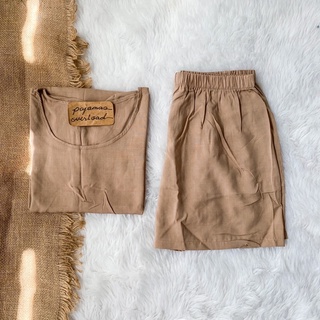 LIZ | soft linen oversized shirt + shorts loungewear pajama set | PajamasOverload (6)