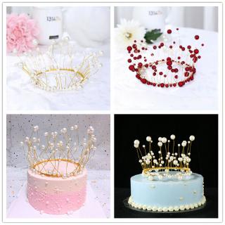 Crown Tiara Cake Gold Red Topper Decoration Princess Birthday wedding Cake Decor