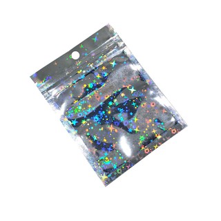 50/100Pcs Star Glitter Bag Holographic Beauty Laser Storage Resealable Bags Wholesale Gift Packaging Pouch Cosmetics