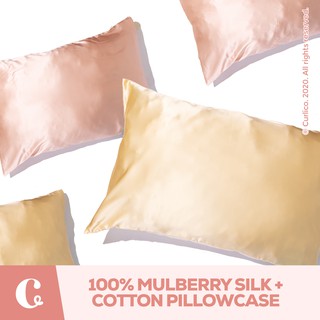 100% Mulberry Silk Pillowcase with Cotton Underside (1 pc)