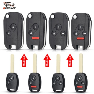 Blade 3+1 2+1 2/3 4 Buttons Modified Folding Flip Remote Key Shell Cover For Honda Odyssey Rigeline Accord CRV Civic
