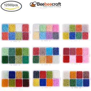 Ready Stock 12500pcs Seed Beads Mixed Color Round Glass Bead for Jewelry Necklace Craft Making