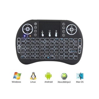 ✅kimmall#i8 Wireless Mini Keyboard 2.4GHz 3-color Backlight Bluetooth Keyboard Touchpad Smart