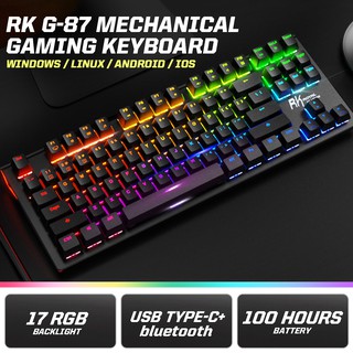 RK G-87 87keys Wireless bluetooth 3.0 USB Mode Mechanical Backlits Gaming Keyboard (2)