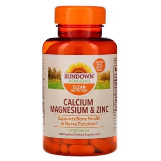 ❃∈▽Sundown Naturals, Calcium Magnesium & Zinc, 100 Caplets
