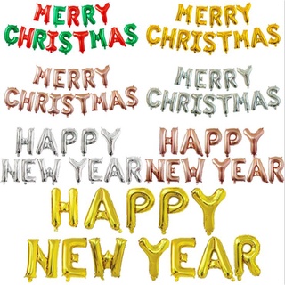 16inch/set Merry Christmas letter balloon Happy new year letters Balloon 2022 party decor banners
